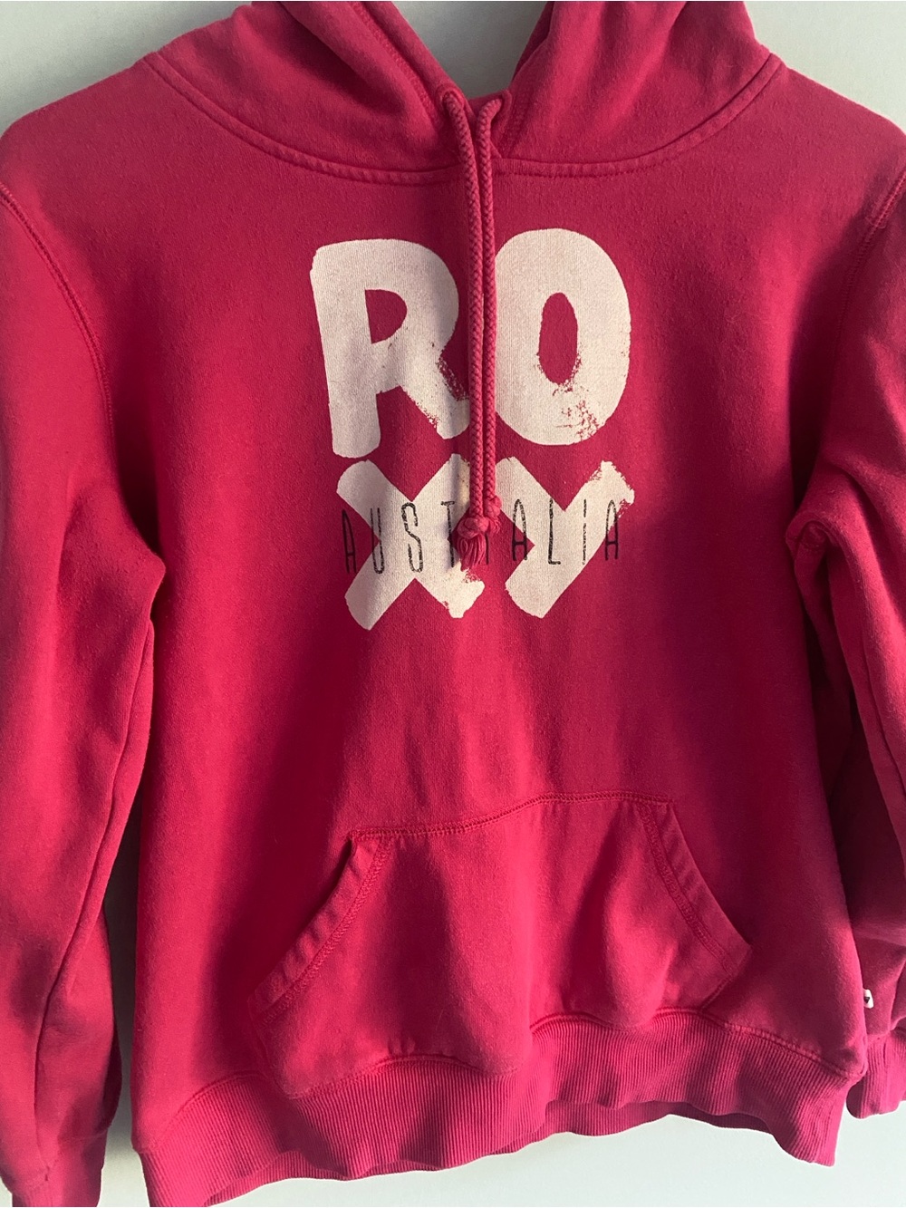 Roxy Australia Bright Pink Logo Pullover Hoodie